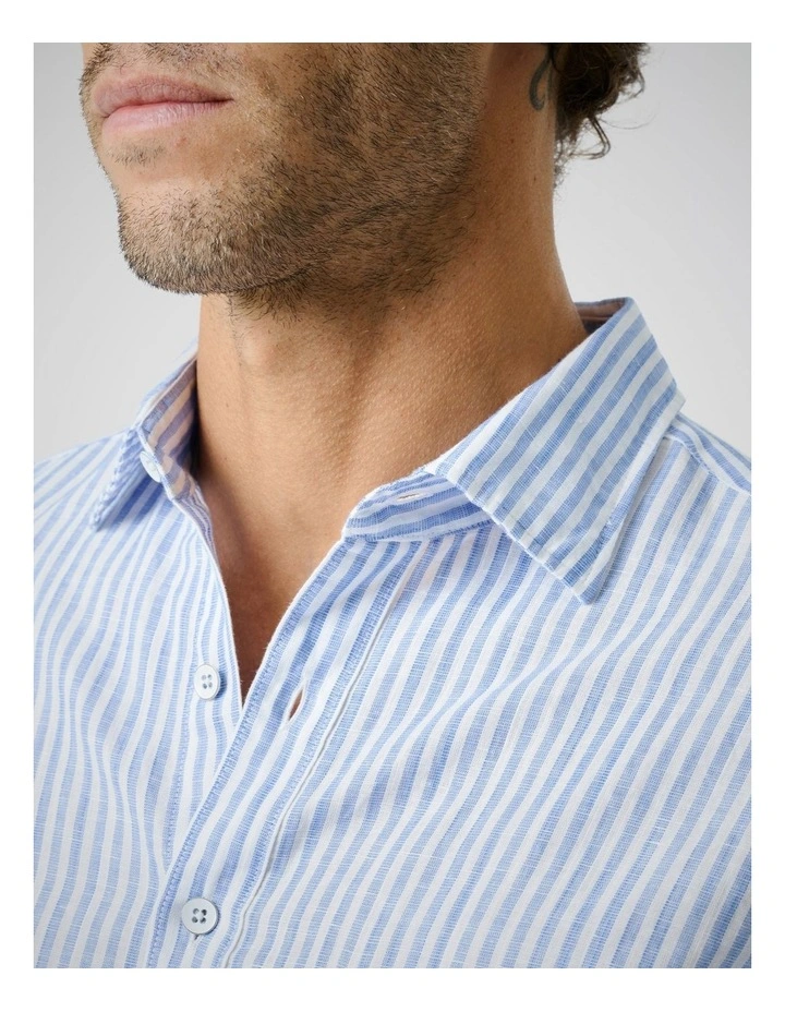 Twin Falls Long Sleeve Sports Fit Shirt in Riverstone image 6
