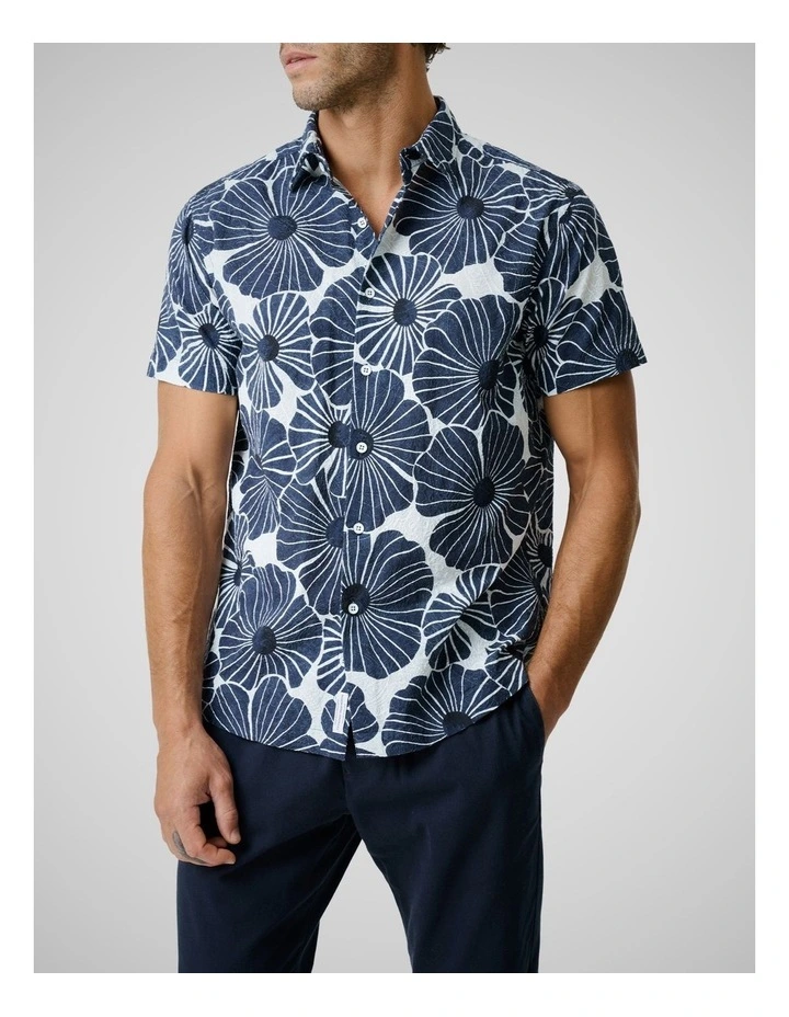Arthur Range Short Sleeve Shirt in Ink image 1