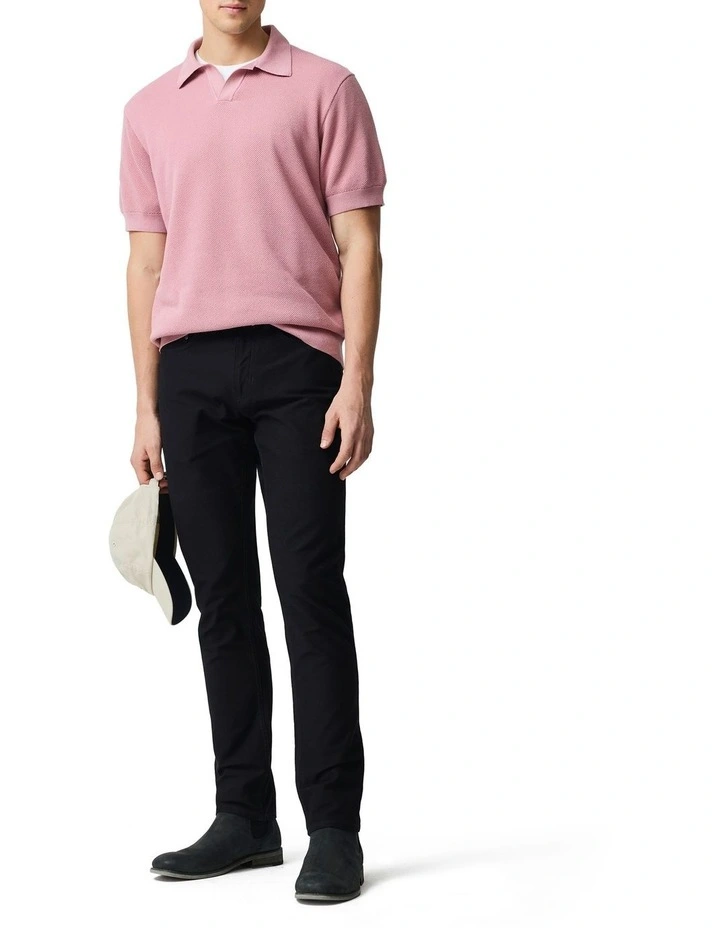 Avalon Knitted Polo in Wild Rose image 2