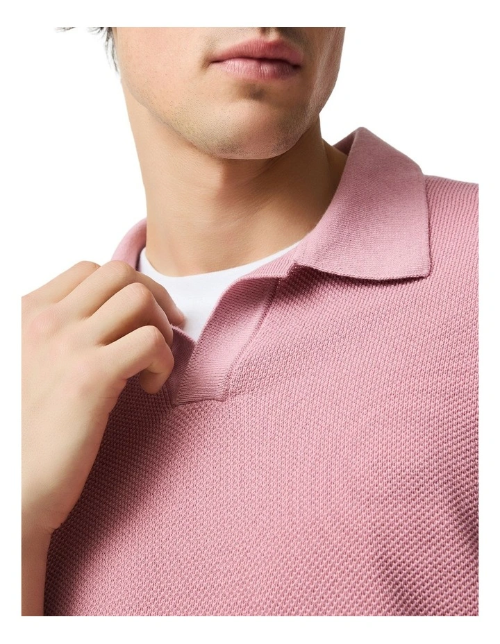 Avalon Knitted Polo in Wild Rose image 6