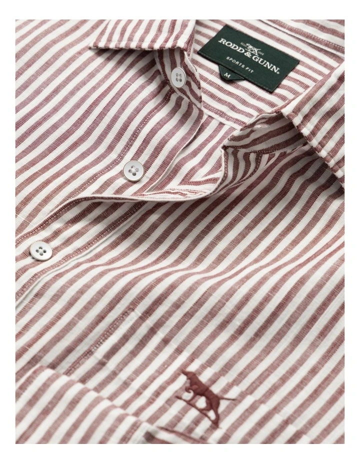 Twin Falls Long Sleeve Sports Fit Shirt in Oxblood image 4
