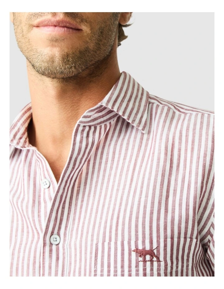 Twin Falls Long Sleeve Sports Fit Shirt in Oxblood image 5