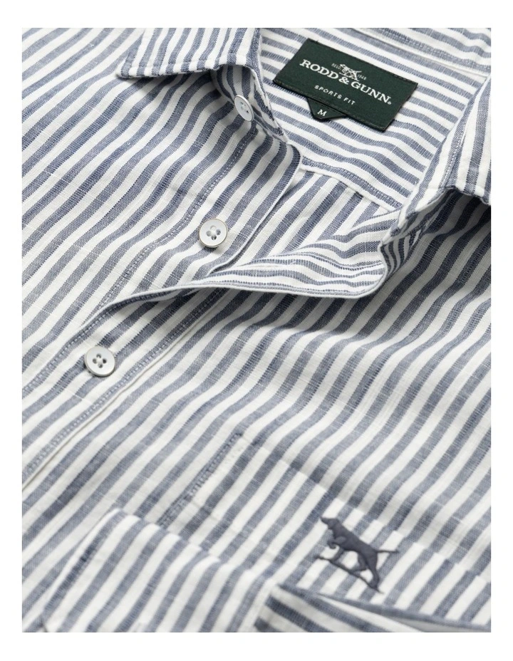 Twin Falls Long Sleeve Sports Fit Shirt in Deep Sea image 5