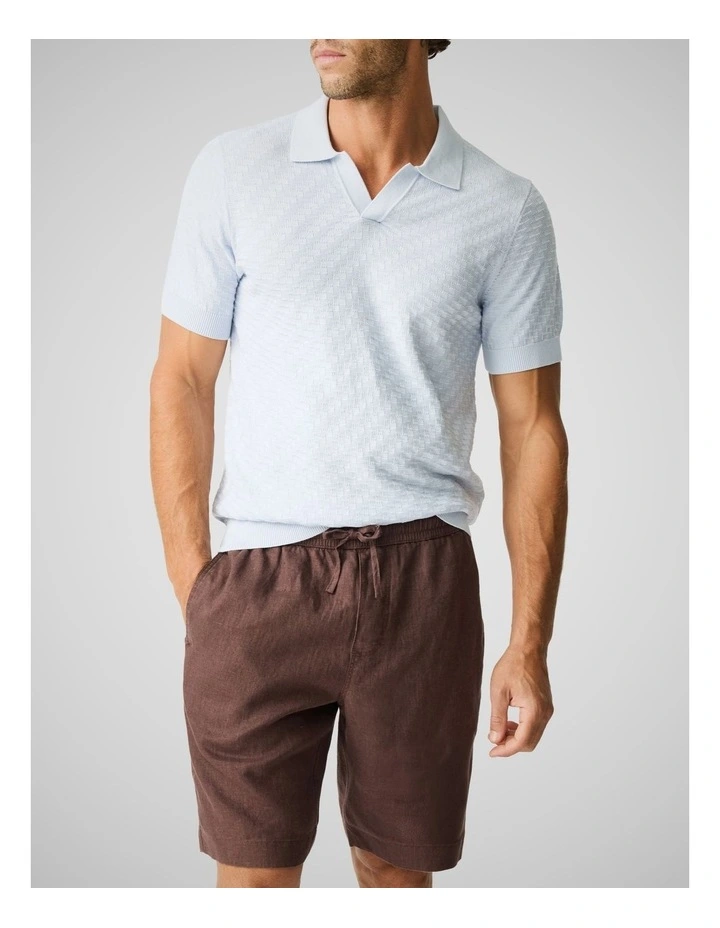 Wilden Knitted Polo in Pale Blue image 1