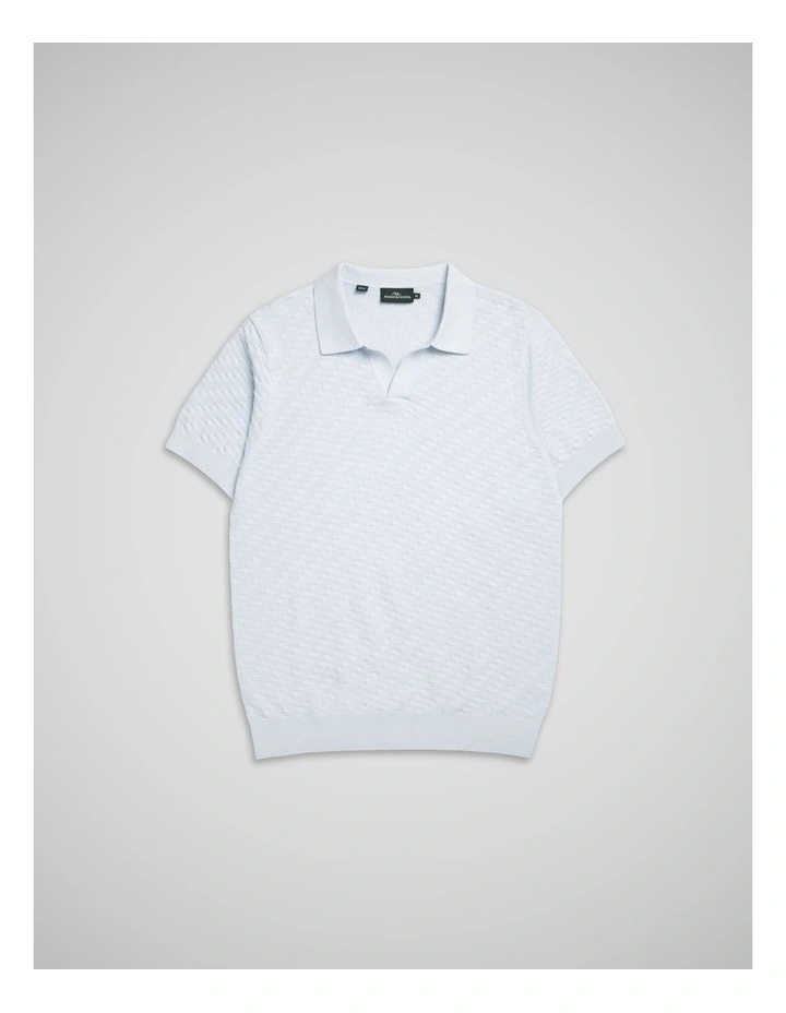 Wilden Knitted Polo in Pale Blue image 4