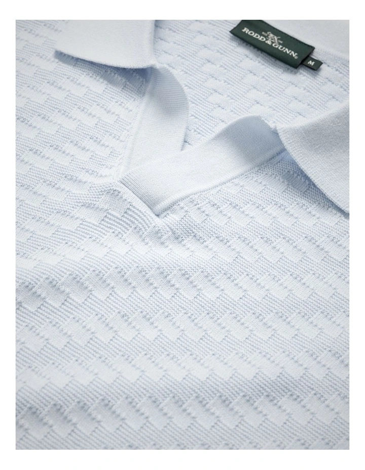 Wilden Knitted Polo in Pale Blue image 5