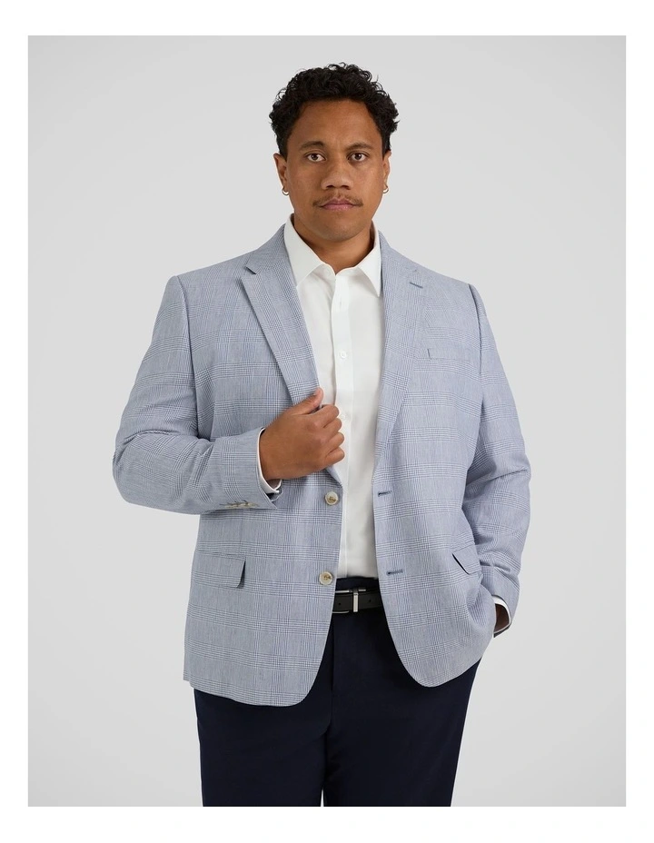 Portofino Linen Check Blazer in Dusty Blue image 1