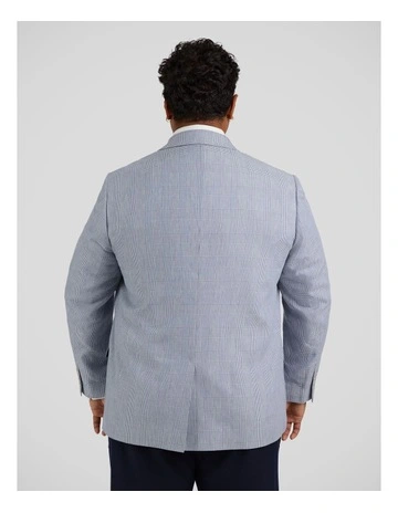 Portofino Linen Check Blazer in Dusty Blue