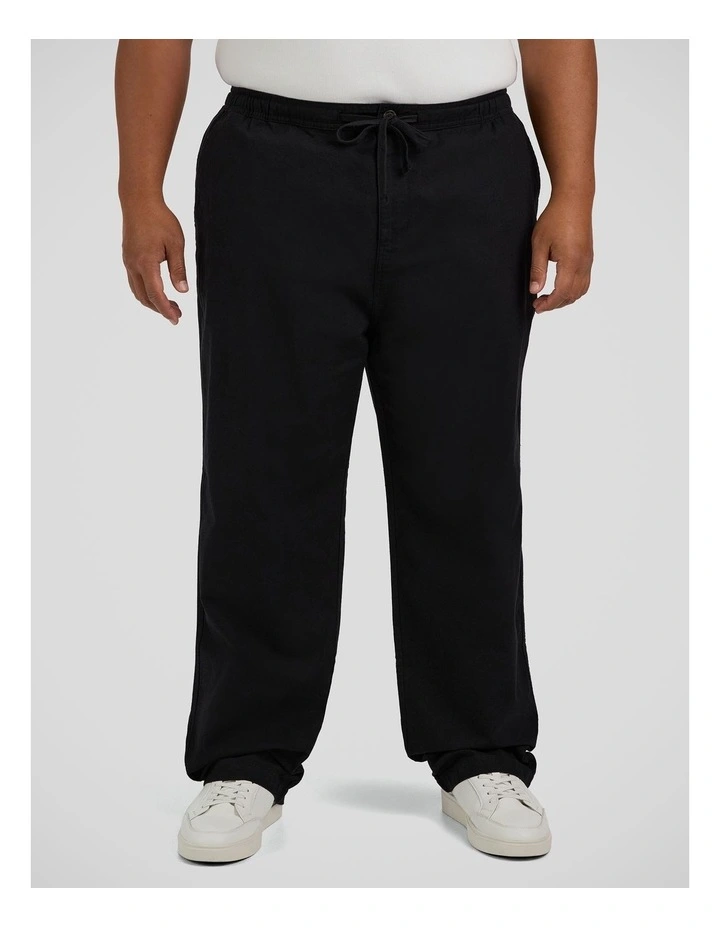 Madrid Linen Blend Pant in Black image 1