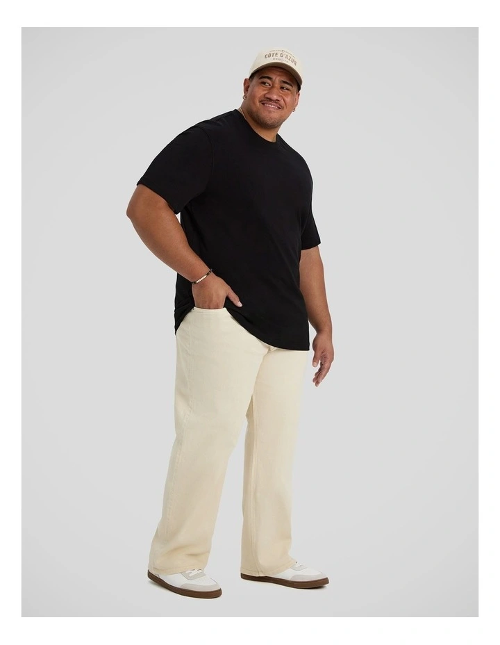 Denzel Relaxed Fit Jean in Chalk image 4