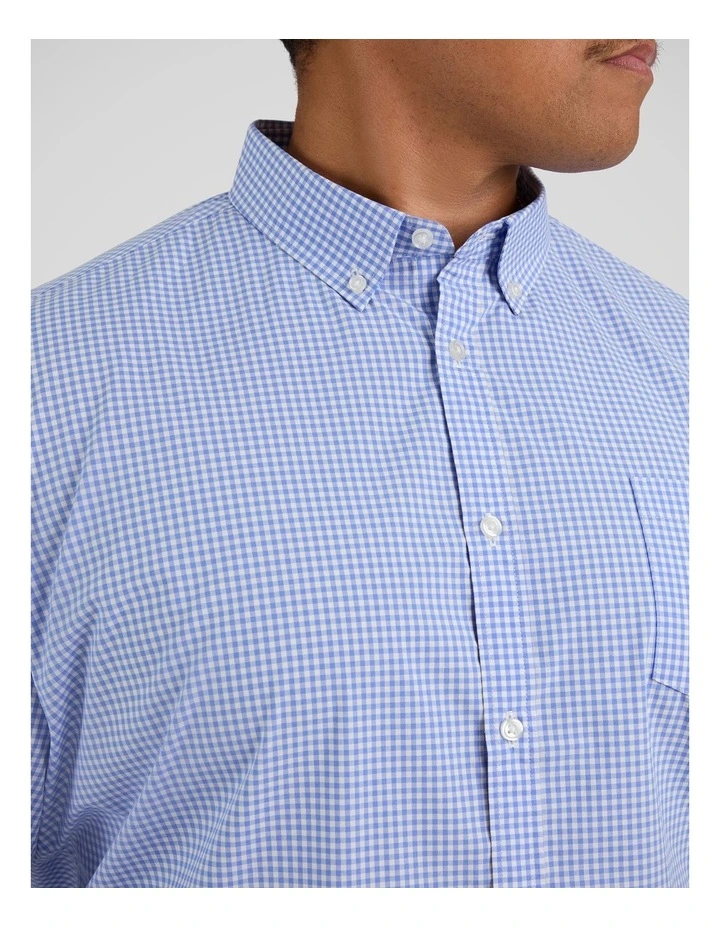 Drew Easycare Check Shirt in Blue image 3