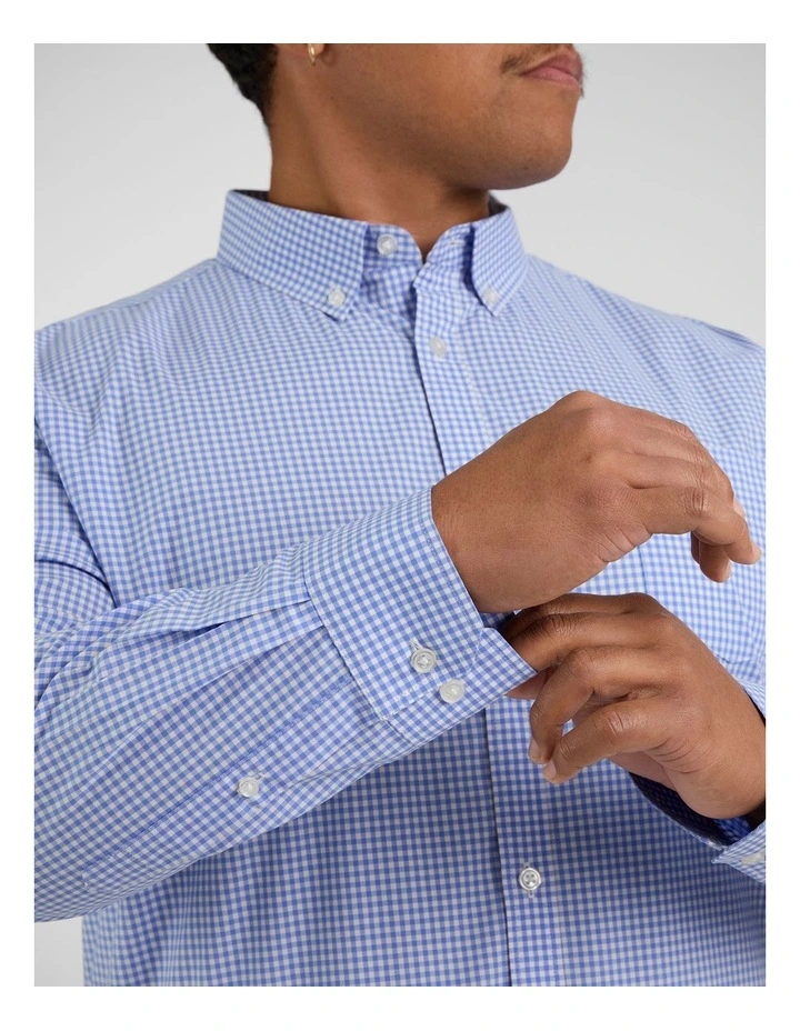 Drew Easycare Check Shirt in Blue image 5