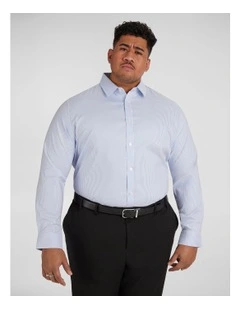 Pinstripe Stretch Shirt in Light Blue