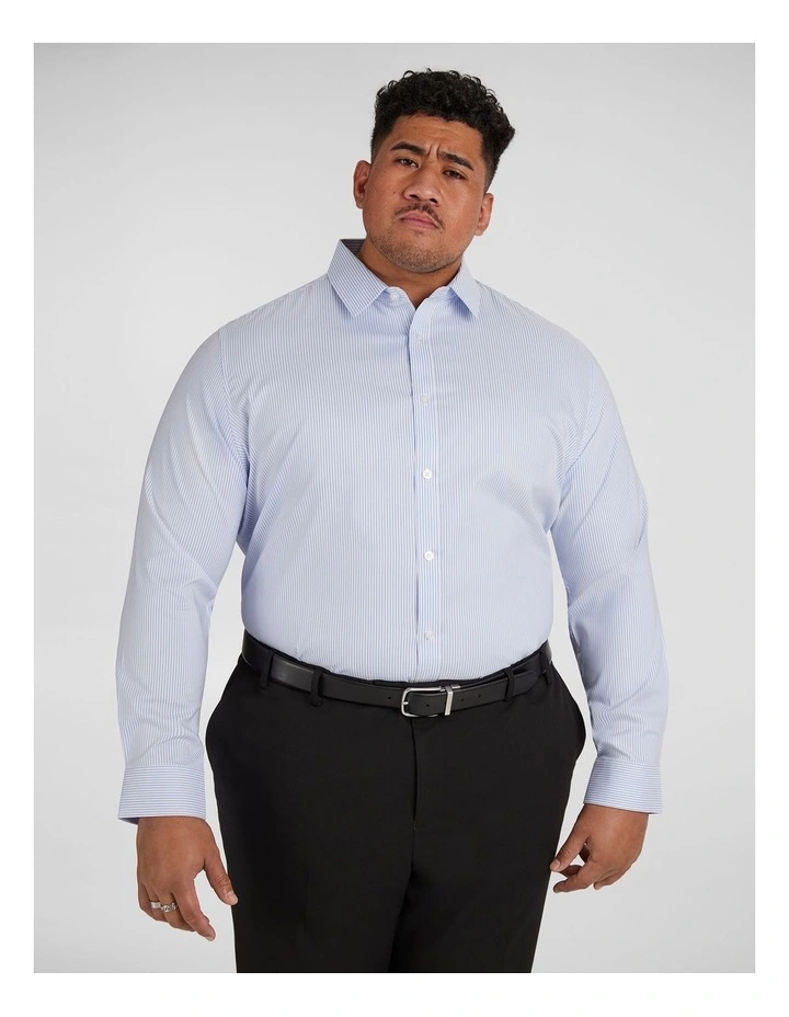 Pinstripe Stretch Shirt in Light Blue image 1