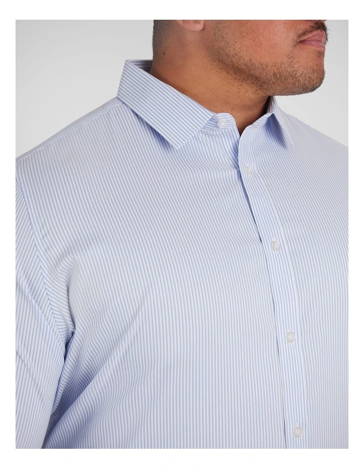 Pinstripe Stretch Shirt in Light Blue image 3