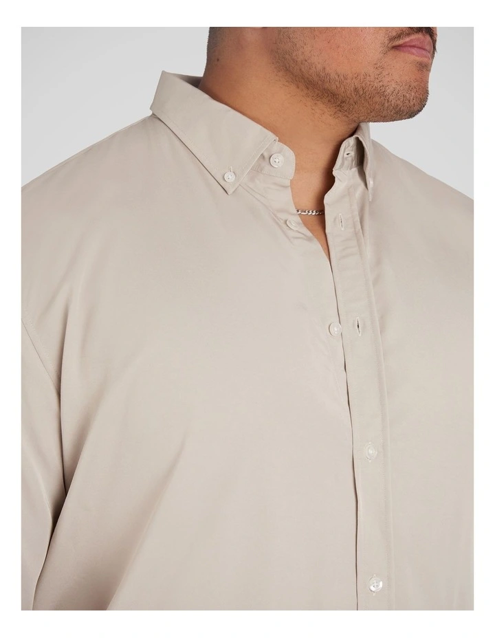 Bobby Relaxed Viscose Shirt in Stone image 3
