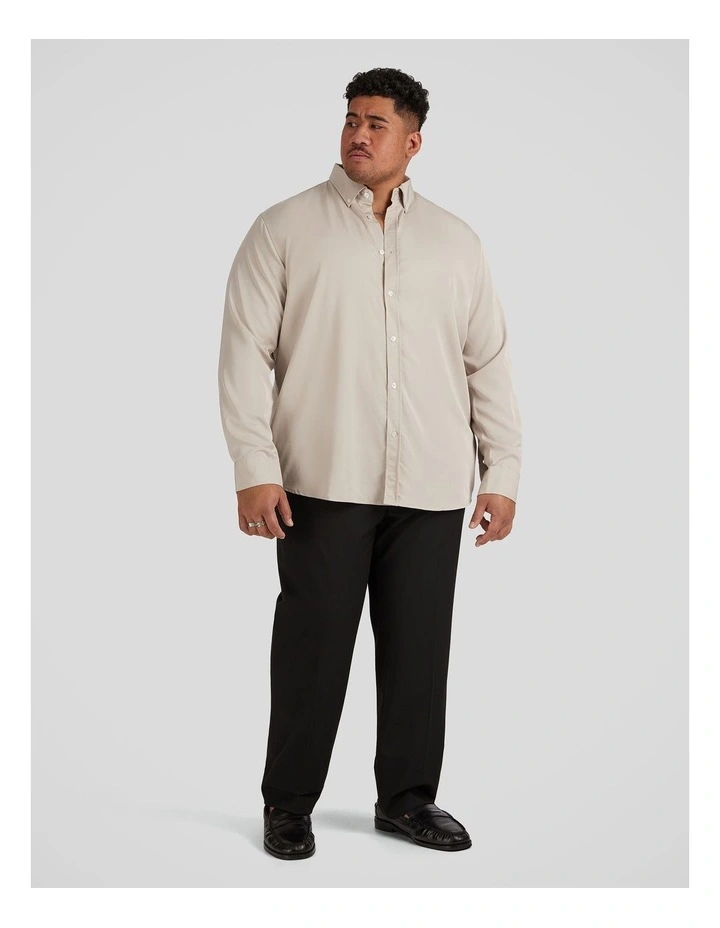Bobby Relaxed Viscose Shirt in Stone image 4