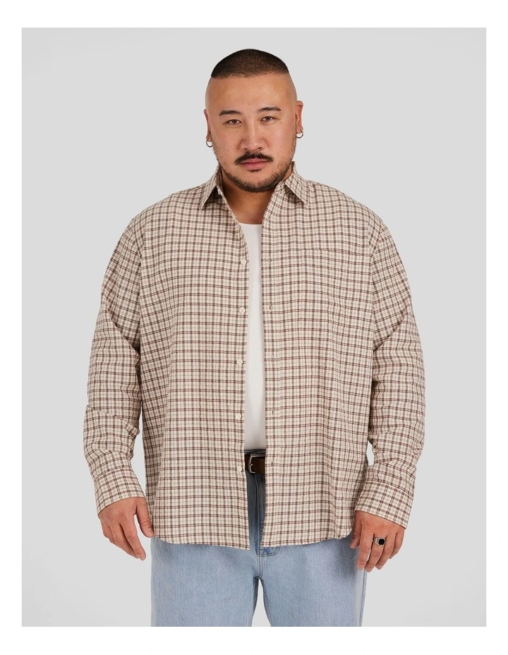 Kurt Check Relaxed Shirt in Brown image 1