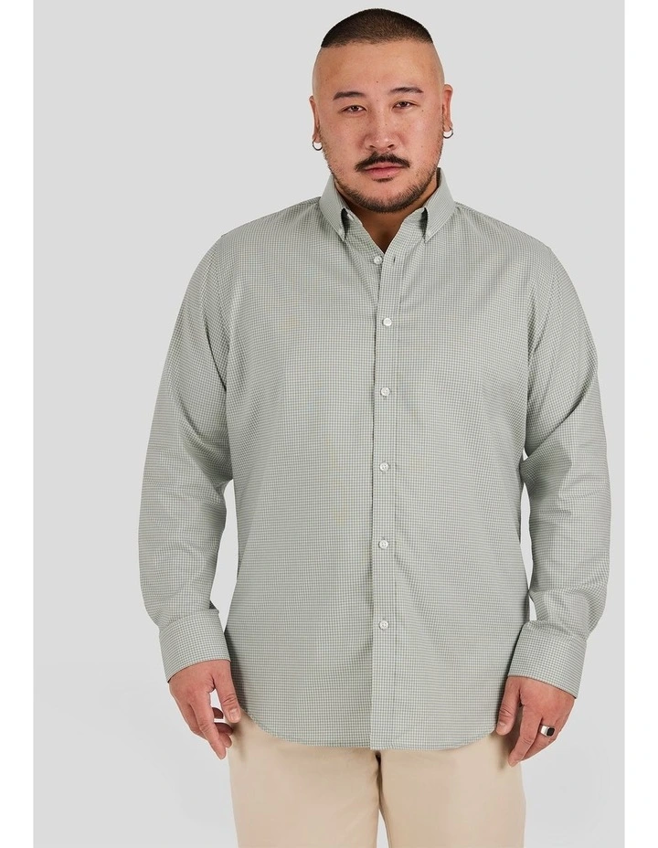 Jaxon Easy Care Check Shirt in Sage Green image 1