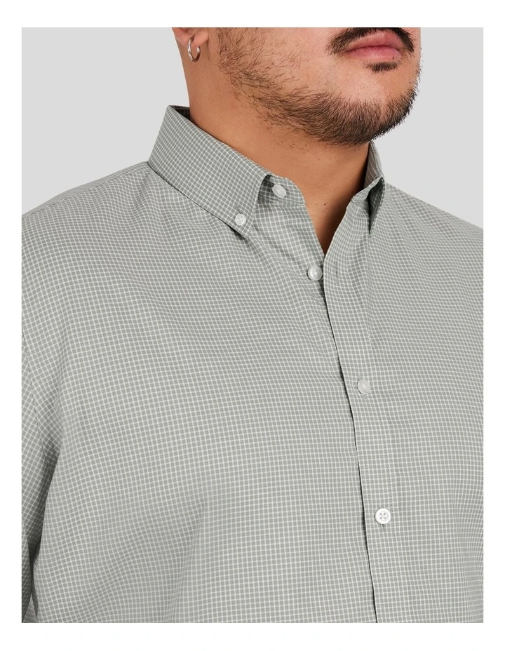 Jaxon Easy Care Check Shirt in Sage Green image 3