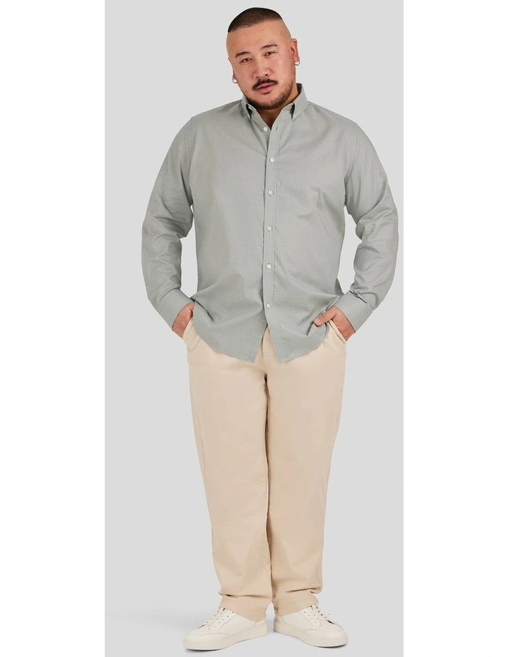 Jaxon Easy Care Check Shirt in Sage Green image 4