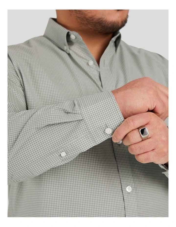 Jaxon Easy Care Check Shirt in Sage Green image 5