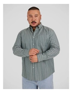 Joey Stripe Relaxed Shirt in Green
