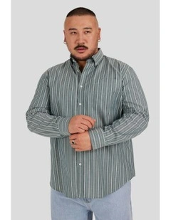 Joey Stripe Relaxed Shirt in Green