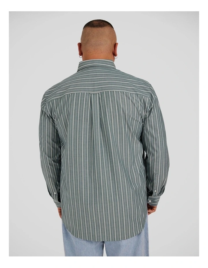 Joey Stripe Relaxed Shirt in Green image 2
