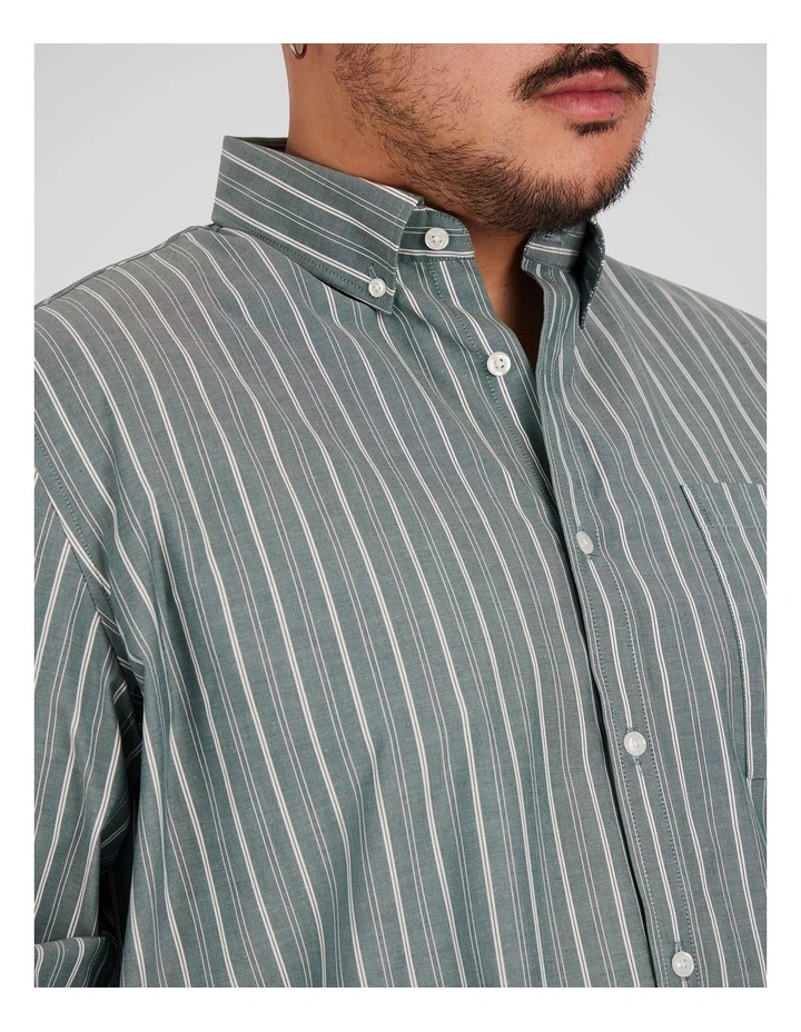 Joey Stripe Relaxed Shirt in Green image 3