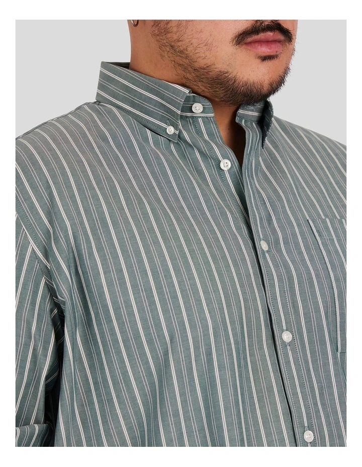 Joey Stripe Relaxed Shirt in Green image 3