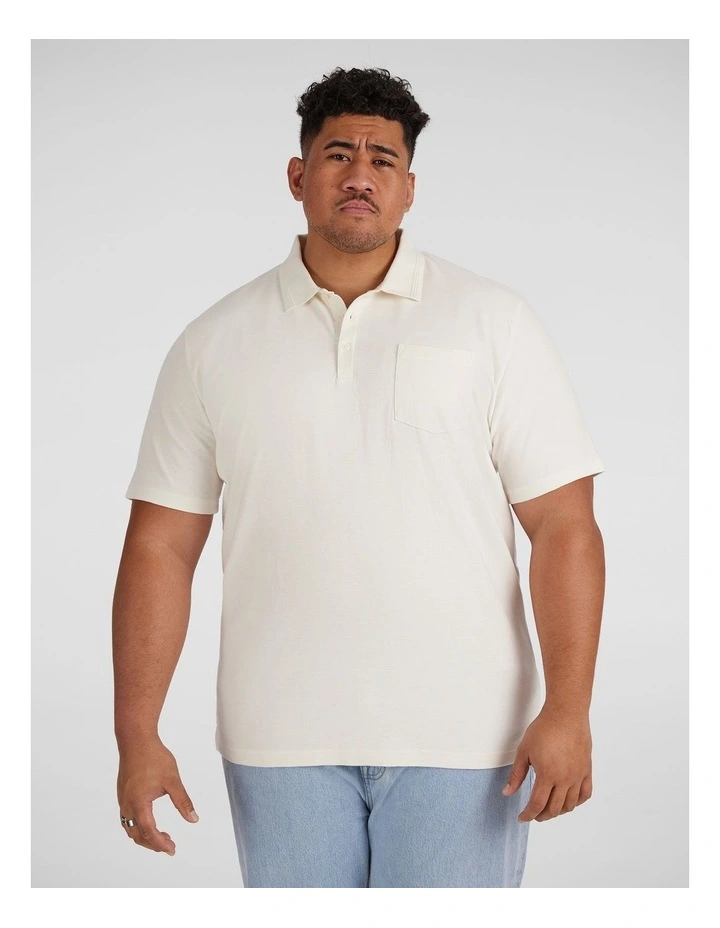 Oliver Textured Polo Shirt in Ivory image 1