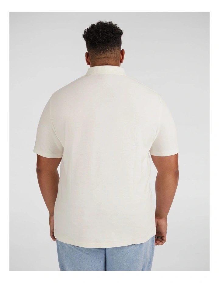 Oliver Textured Polo Shirt in Ivory image 2