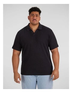 Ryan Textured Polo Shirt in Black
