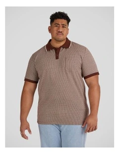 Bradley Jacquard Polo in Chestnut