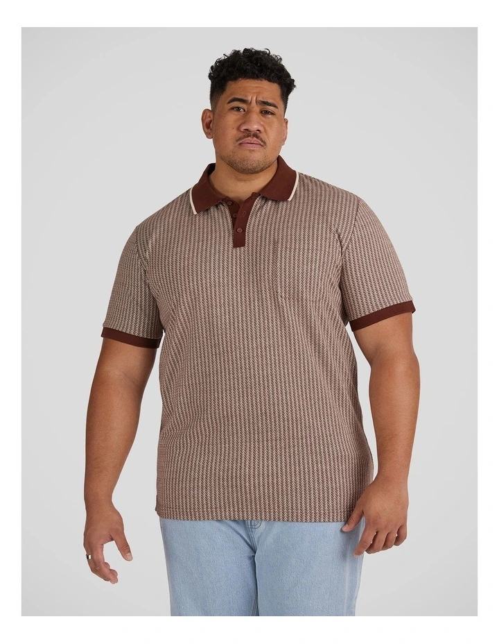 Bradley Jacquard Polo in Chestnut image 1