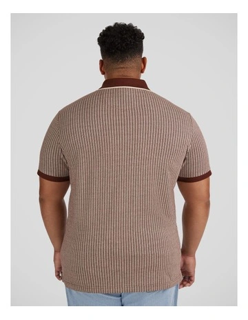 Bradley Jacquard Polo in Chestnut