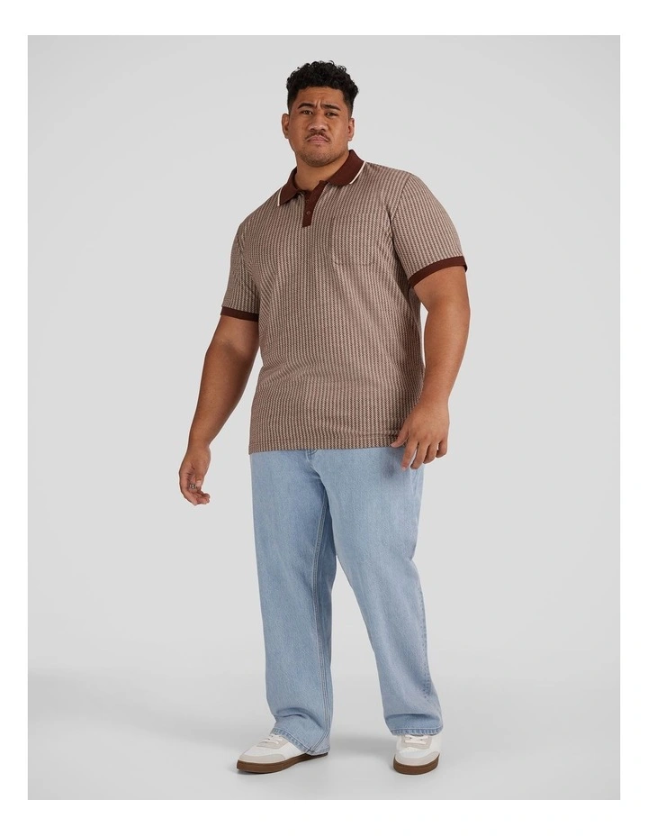 Bradley Jacquard Polo in Chestnut image 4