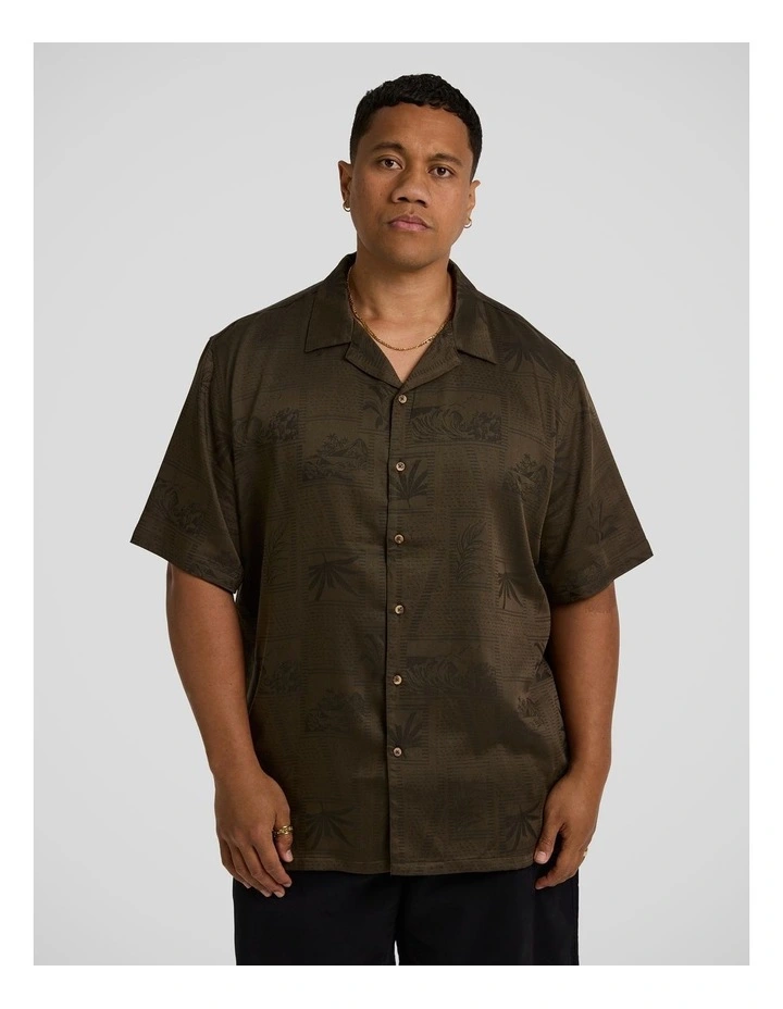 Basque Relaxed Fit Shirt in Dark Olive image 1