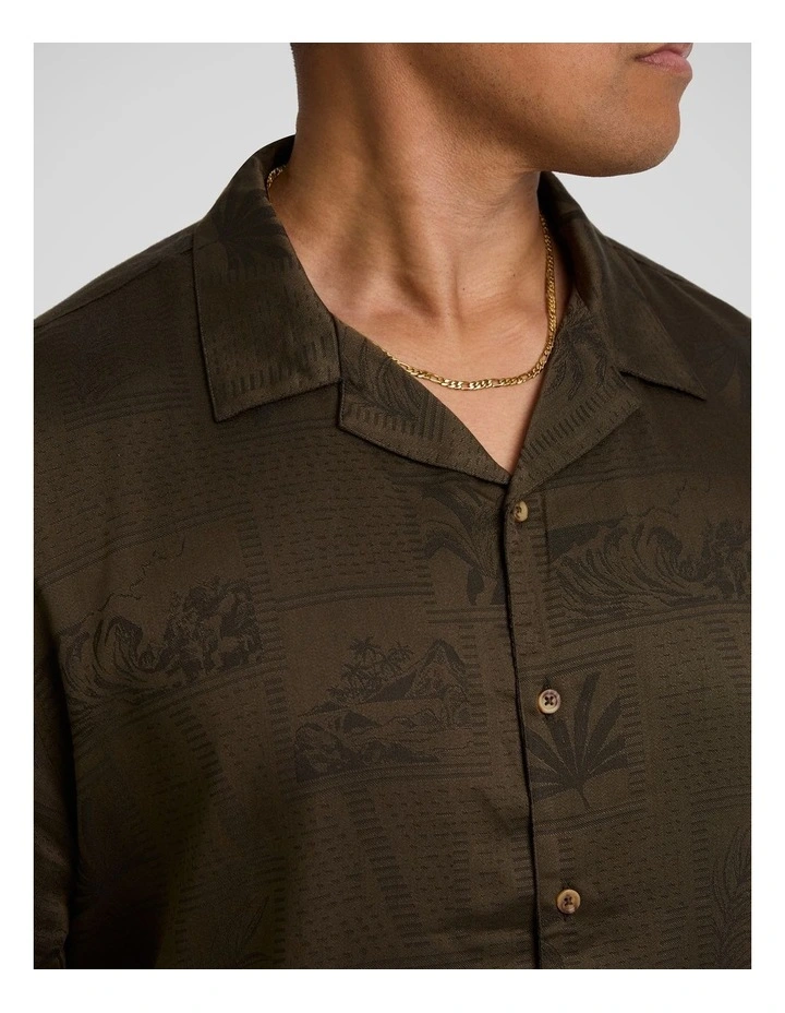 Basque Relaxed Fit Shirt in Dark Olive image 3
