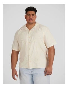Embroided Boxy Fit Shirt in Ecru