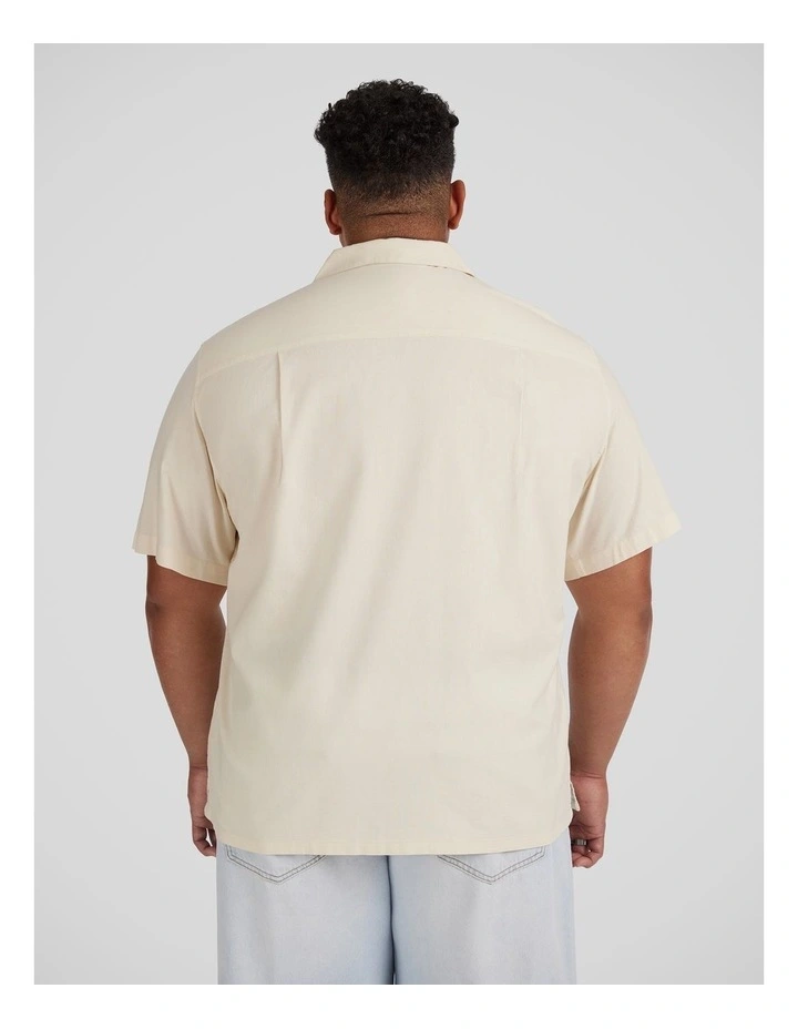 Embroided Boxy Fit Shirt in Ecru image 2