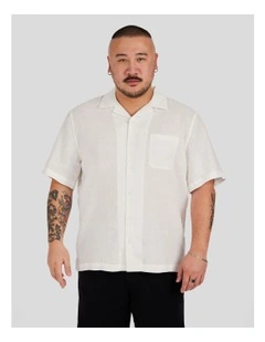 Luxe Linen Boxy Fit Shirt in White