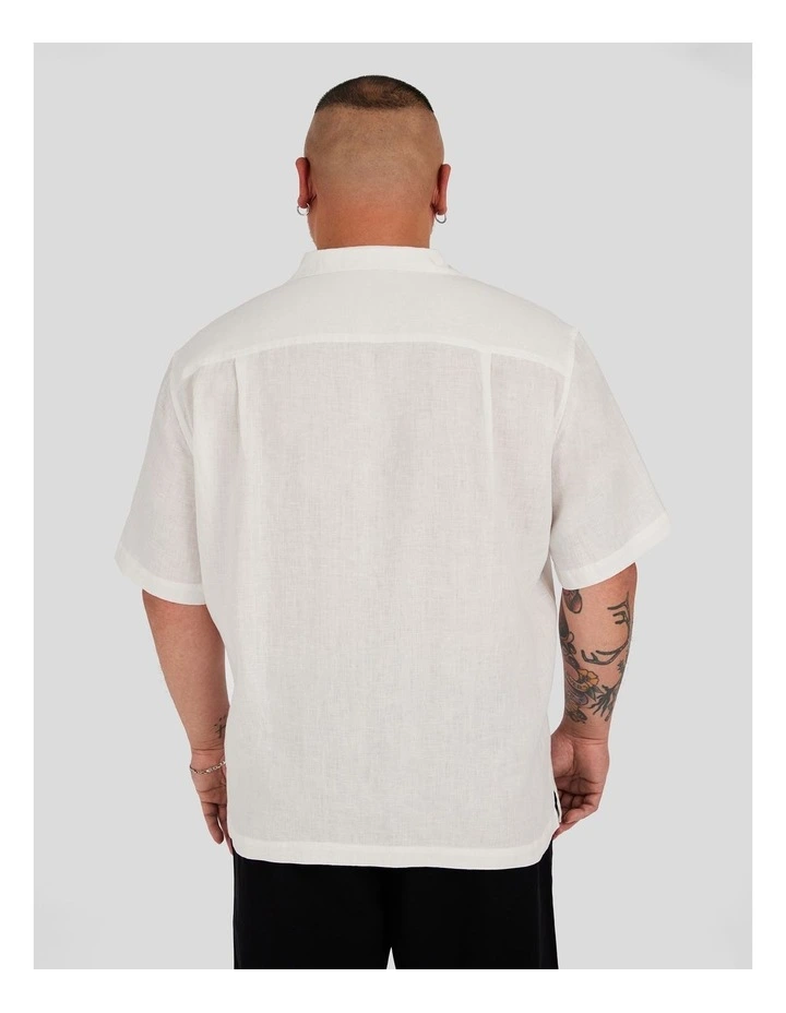 Luxe Linen Boxy Fit Shirt in White image 2