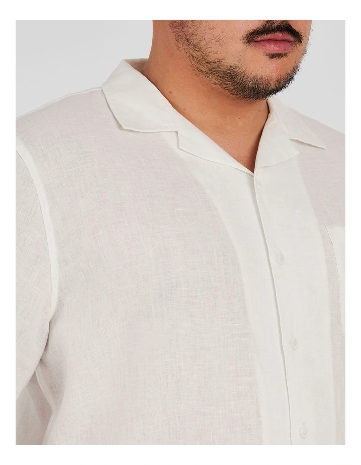 Luxe Linen Boxy Fit Shirt in White image 3