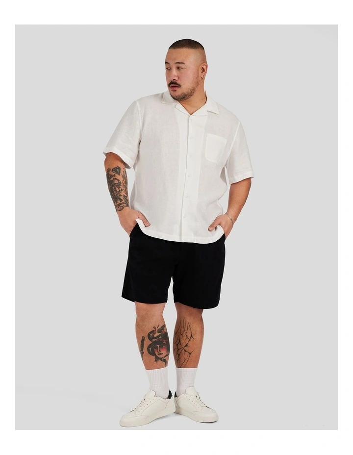 Luxe Linen Boxy Fit Shirt in White image 4