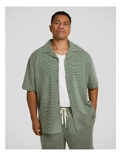 Ziggy Jacquard Relaxed Shirt in Green