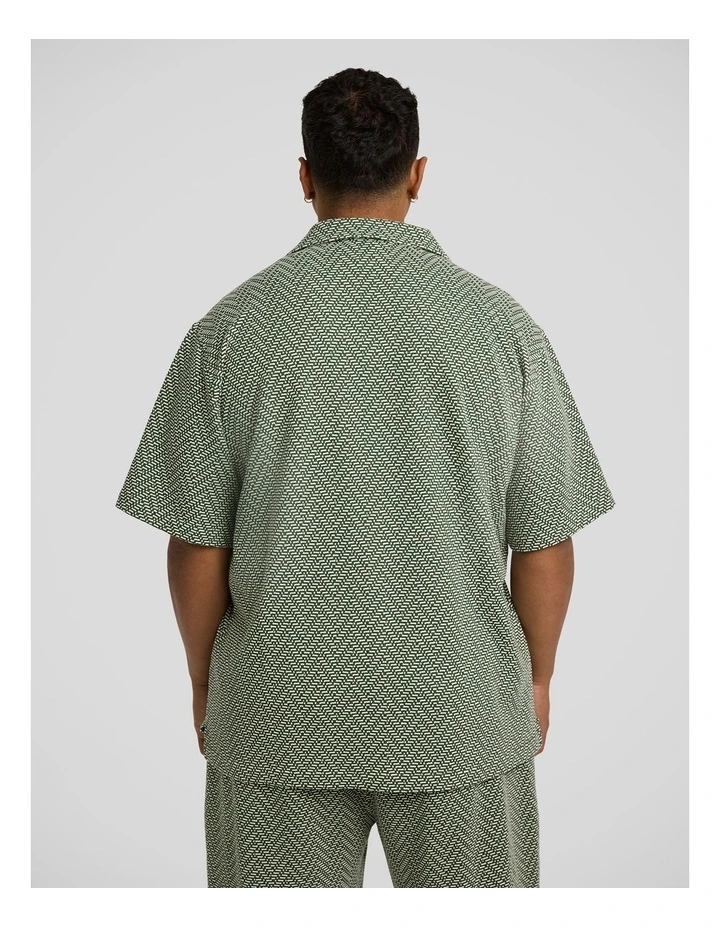 Ziggy Jacquard Relaxed Shirt in Green image 2