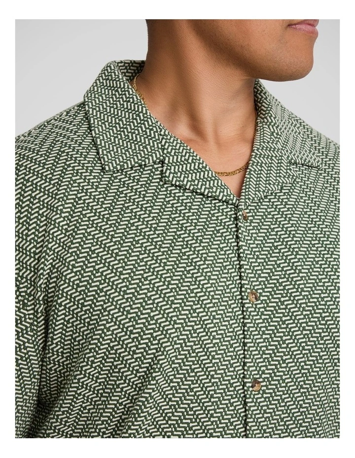 Ziggy Jacquard Relaxed Shirt in Green image 3