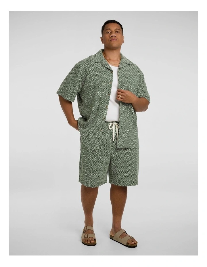 Ziggy Jacquard Relaxed Shirt in Green image 4